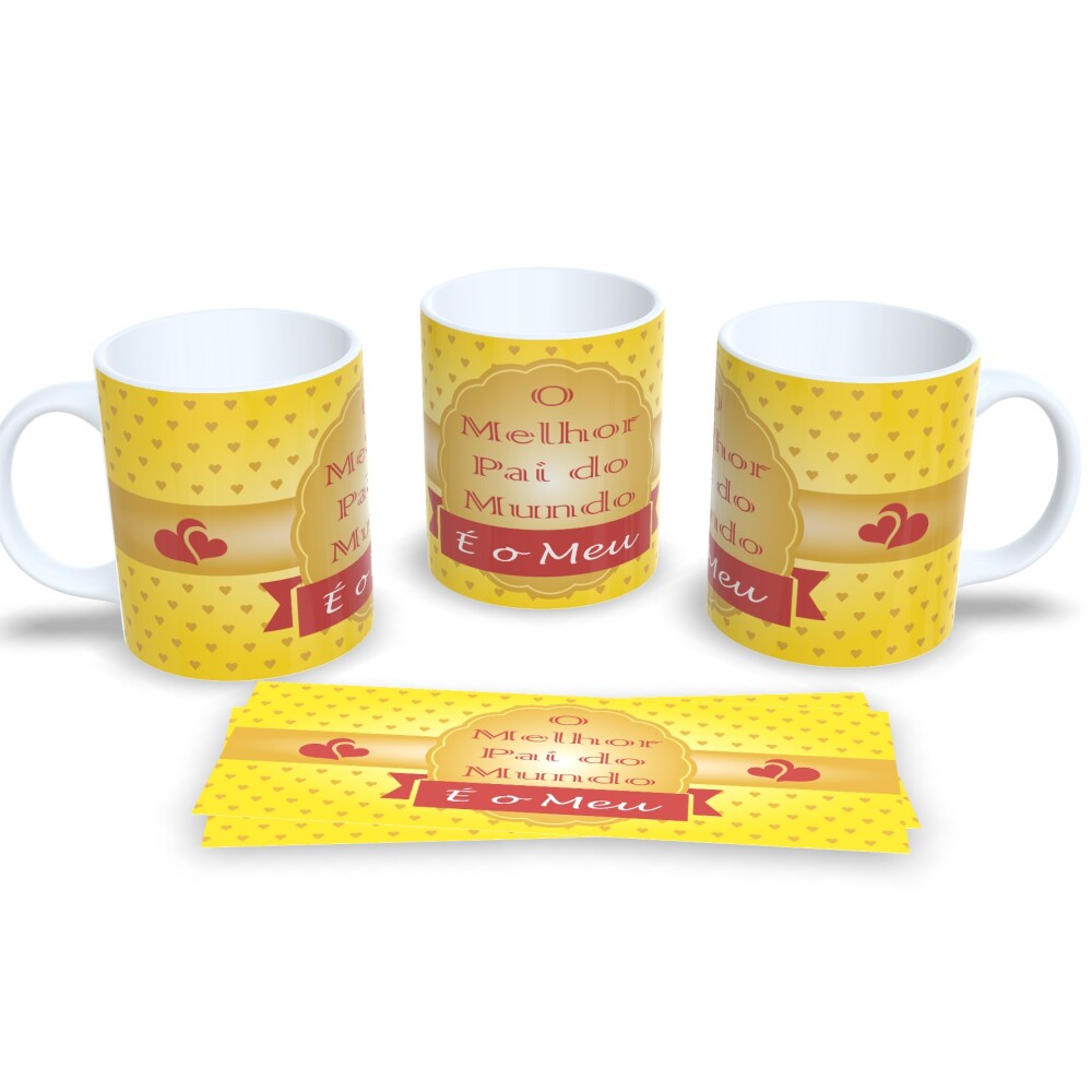 Caneca De Porcelana Decorada Presente Para O Dia Dos Pais