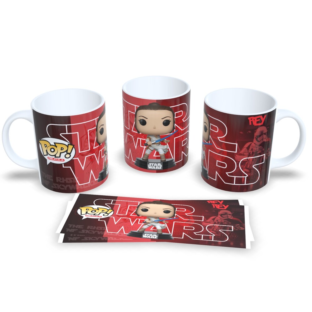 Caneca Star Wars Rey Estilo Funko Pop Porcelana
