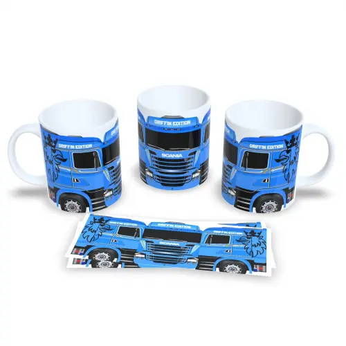 Caneca De Porcelana Tema Caminhoneiro Estrada 325ml
