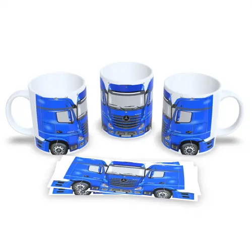 Caneca De Porcelana Tema Caminhoneiro Estrada 325ml