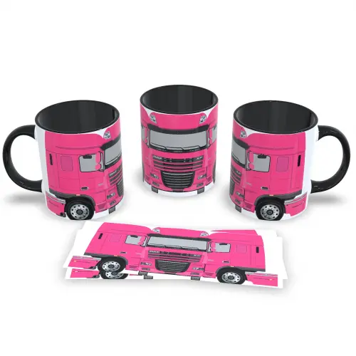 Caneca Preta Personalizada Caminhão Bruto Presente Criativo 325ml