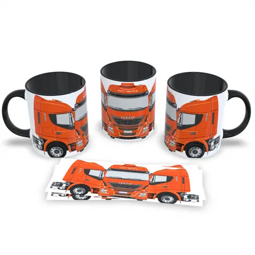 Caneca Preta Personalizada Caminhão Bruto Presente Criativo 325ml