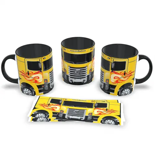 Caneca Rei da Estrada Coleção Caminhões 325ml Preta