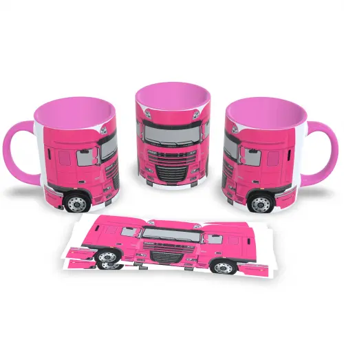 Caneca Rei da Estrada Coleção Caminhões 325ml Rosa