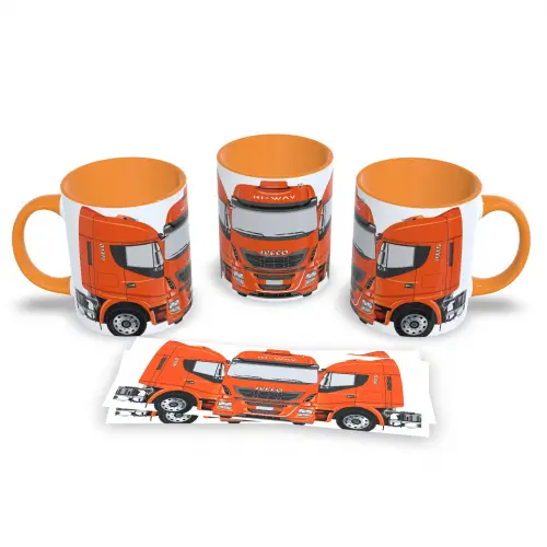 Caneca Rei da Estrada Coleção Caminhões 325ml Laranja