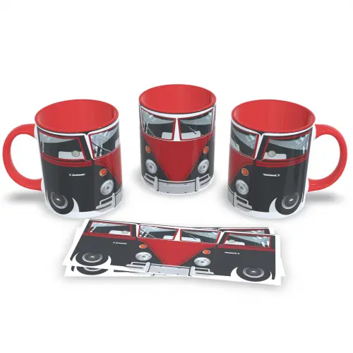 Caneca Vermelha Kombi Vintage 325ml Relíquia e Nostalgia na Mesa