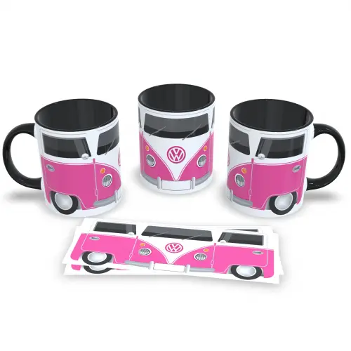 Caneca Preta Kombat Resistente como a Kombi Porcelana 325ml