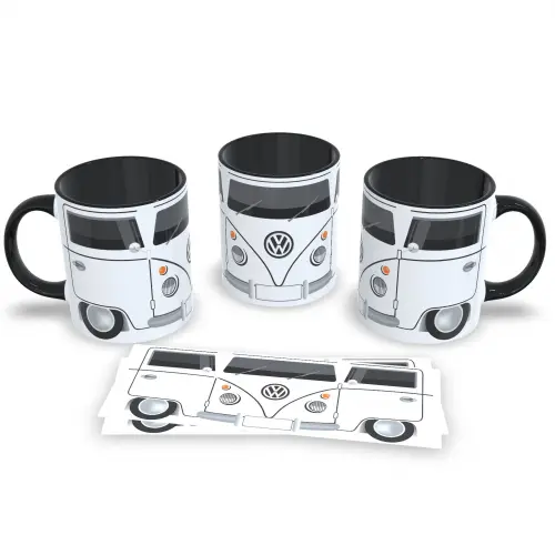 Caneca Preta Kombat Resistente como a Kombi Porcelana 325ml