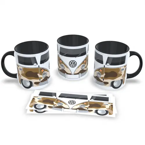 Caneca Porcelana Preta Loucos por Kombi Edição 325ml