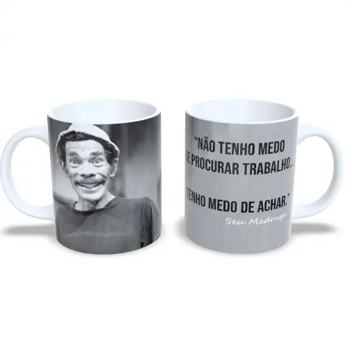 Caneca Porcelana Personalizada Frase Seu Madruga Design Exclusivo 325ml
