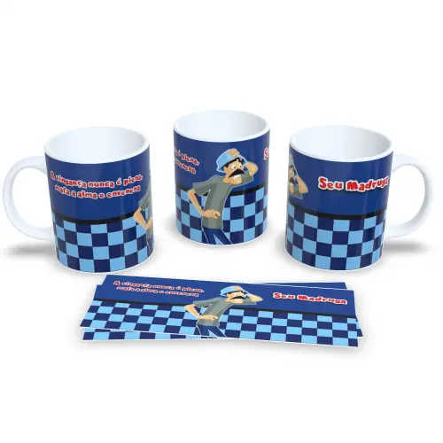 Caneca Seu Madruga 325ml Porcelana Decorada Turma do Chaves