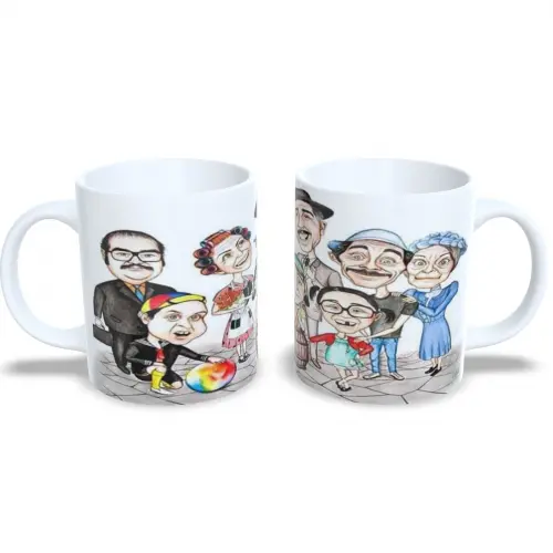 Caneca Branca 325ml Turma do Chaves Nostalgia e o Humor