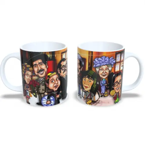 Caneca Porcelana 325ml Turma do Chaves Perfeito Para Fãs do Seriado