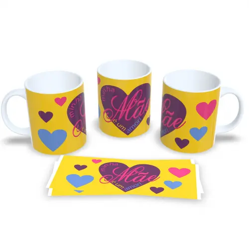Caneca Dia das Mães O coração mais lindo do mundo
