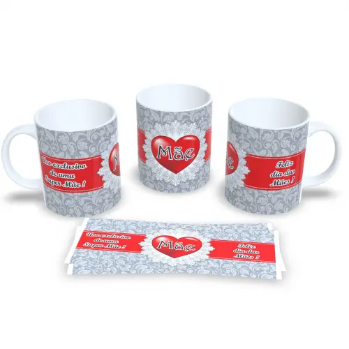 Caneca Dia das Mães O coração mais lindo do mundo