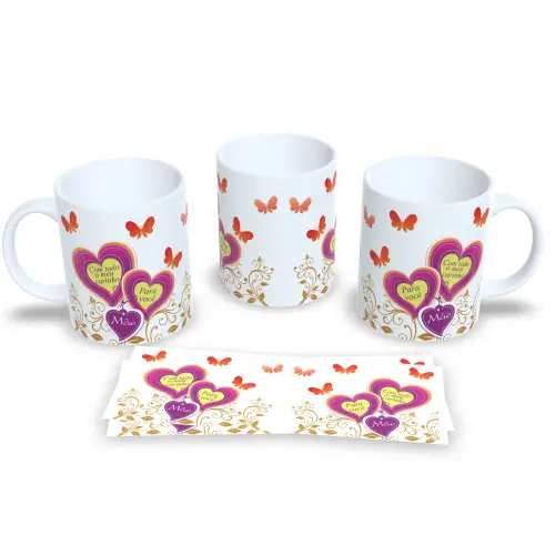 Caneca de Porcelana Minha Mãe, Meu Porto Seguro
