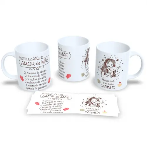 Caneca "Mãe, Te Amo" - Presente Especial Dia das Mães