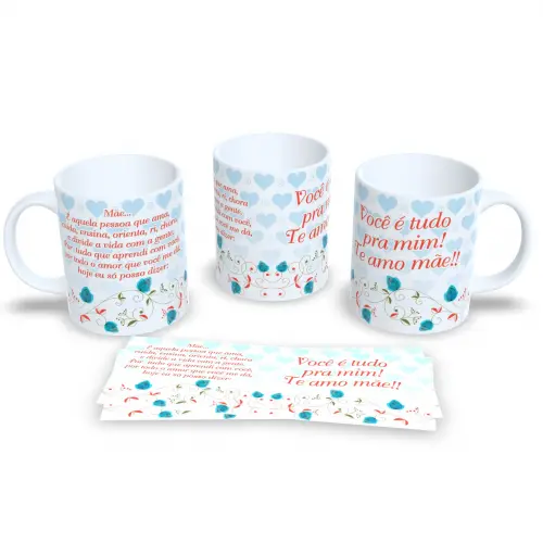 Caneca "Mãe, Te Amo" - Presente Especial Dia das Mães