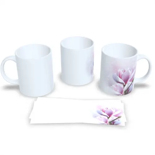Caneca De Porcelana Decorada Estampa De Flores 325ml