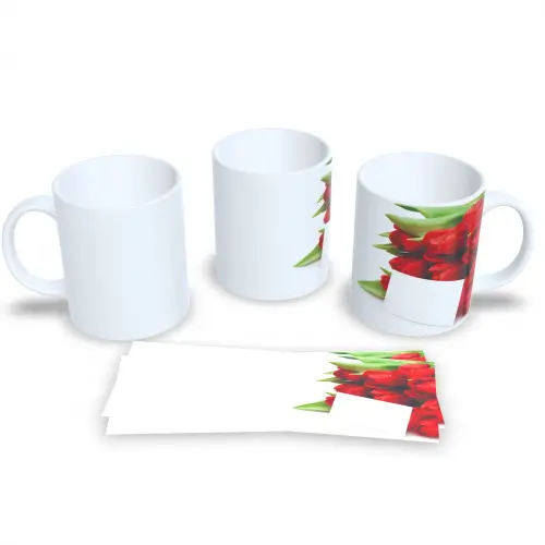 Caneca De Porcelana Decorada Estampa De Flores 325ml