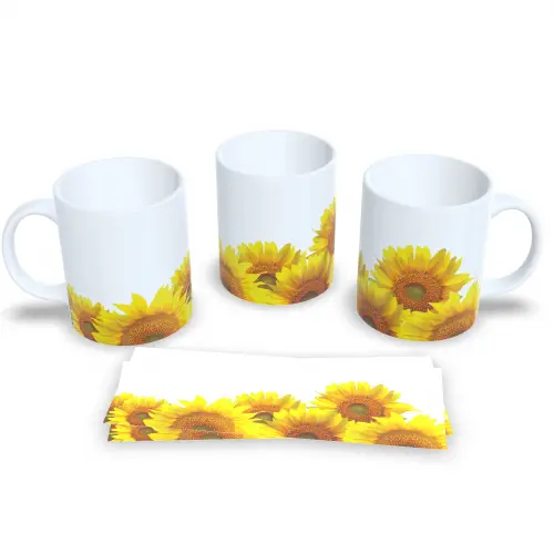 Caneca De Porcelana Decorada Estampa De Flores 325ml