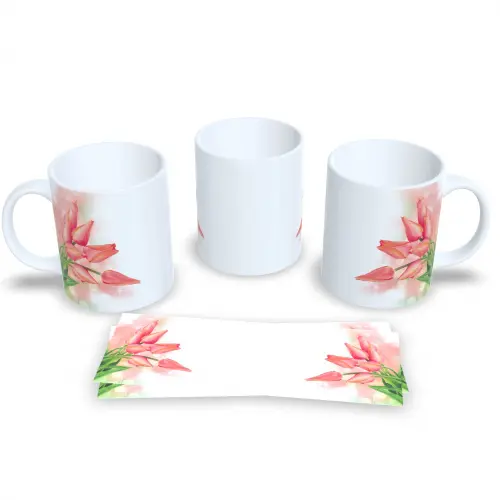 Caneca De Cerâmica Floral Presente Criativo Delicado