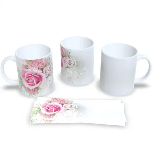 Caneca De Cerâmica Floral Presente Criativo Delicado