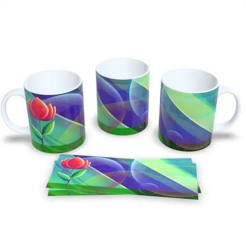 Caneca De Café E Chá Estampa Floral Colorida
