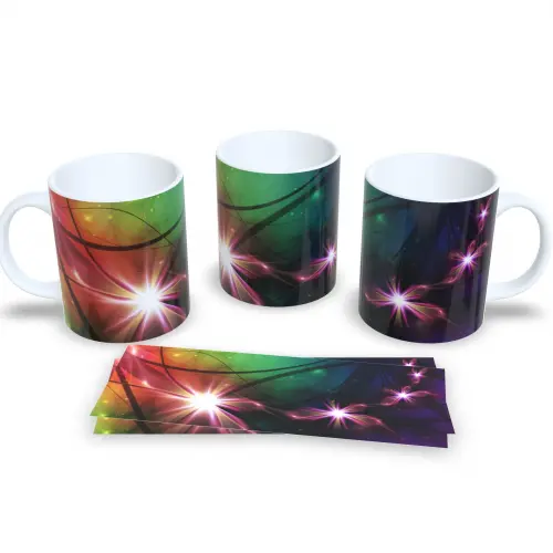 Caneca Decorativa Flores Delicadas Presente Aniversário