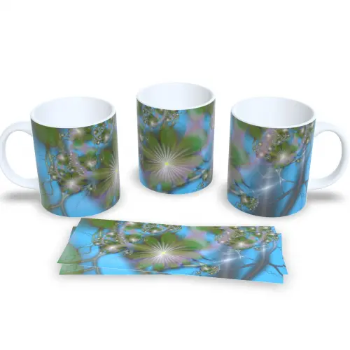 Caneca Decorativa Flores Delicadas Presente Aniversário