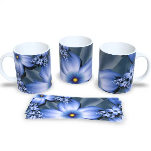 Caneca Decorativa Flores Delicadas Presente Aniversário