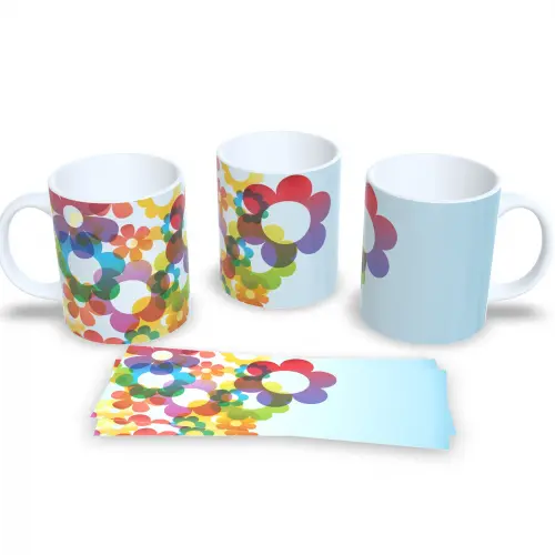 Caneca Decorativa Flores Delicadas Presente Aniversário