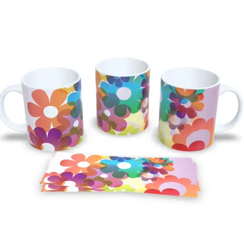 Caneca Decorativa Flores Delicadas Presente Aniversário