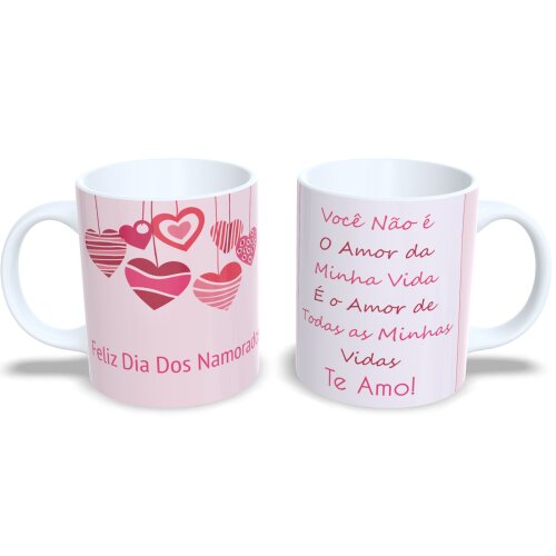 Caneca Dia Dos Namorados Presente Romântico De Cerâmica 325ml