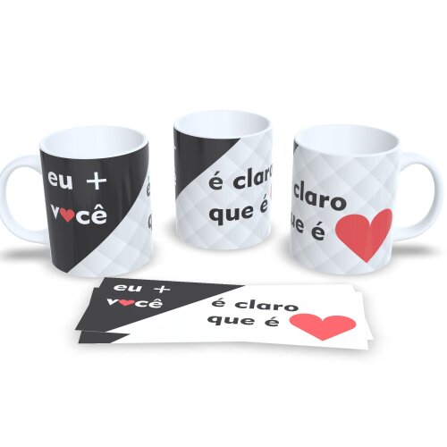 Caneca Dia Dos Namorados Presente Romântico De Cerâmica 325ml