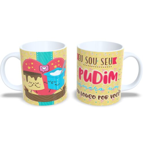 Caneca De Porcelana Presente Namorados Estampa Amor