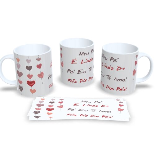 Caneca De Porcelana Decorada Presente Para O Dia Dos Pais