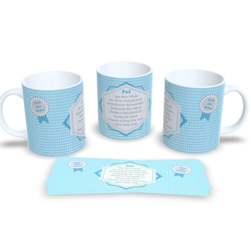 Caneca De Porcelana Decorada Presente Para O Dia Dos Pais