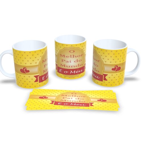 Caneca De Porcelana Decorada Presente Para O Dia Dos Pais
