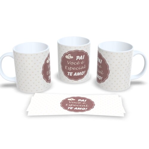 Caneca De Porcelana Decorada Presente Para O Dia Dos Pais