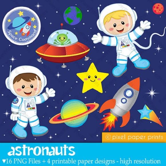 15 Kit Scrapbook Astronauta Papel Digital 387 Imagens