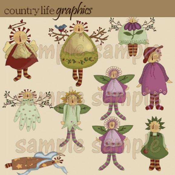 16 Kit Scrapbook Anjos E Fadas Papel Digital Elementos
