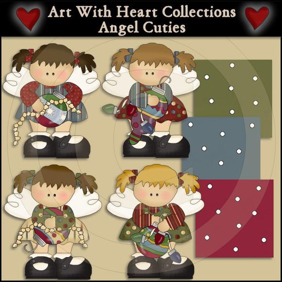 16 Kit Scrapbook Anjos E Fadas Papel Digital Elementos