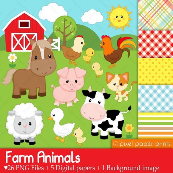 39 Kits Scrapbook Digital Fazendinha Papel Digital