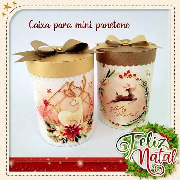 Arquivo caixa Mini Panetone Natal