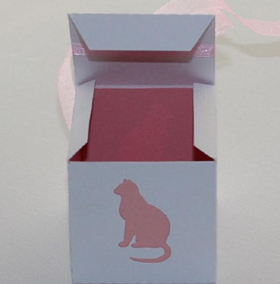 Arquivo de Corte Silhouette Caixa Vazada Gato