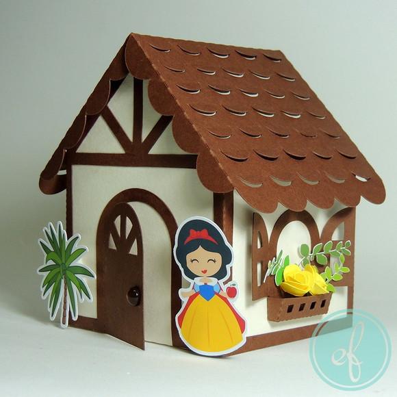 Arquivo de corte silhouette casinha branca de neve 03