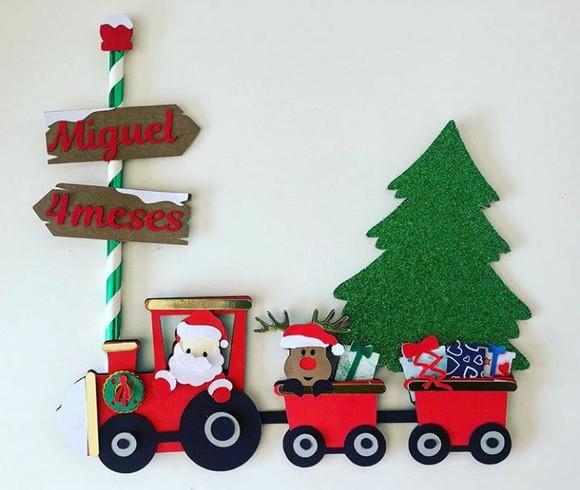Arquivo de corte Silhouette topo de bolo NATAL trenzinho 02
