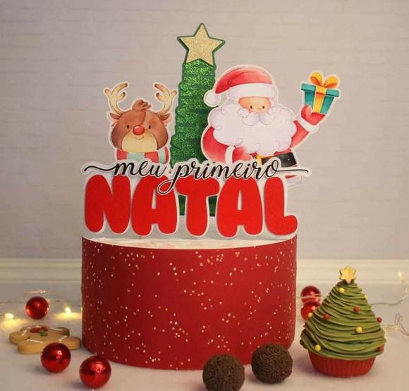 Arquivo de corte topo de bolo Meu primeiro Natal