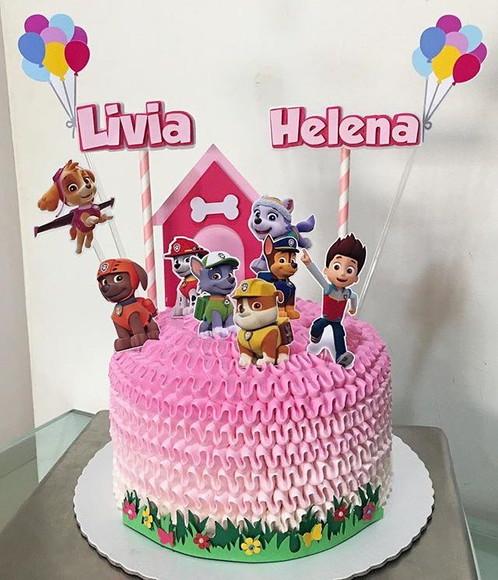 Arquivo de corte topo de bolo Patrulha canina rosa 01